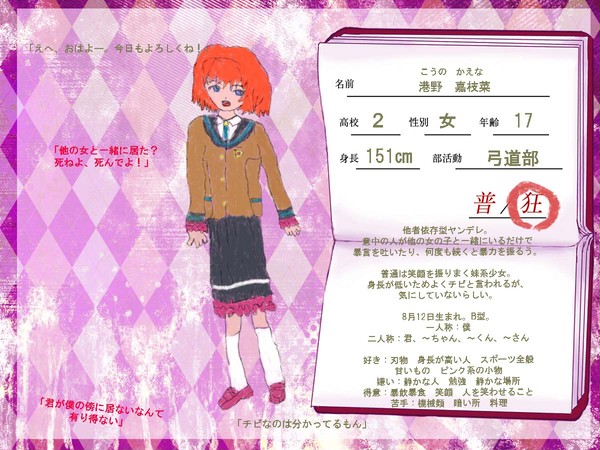 【愛狂学園】港野　嘉枝菜【生徒】