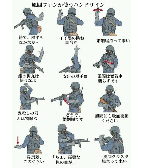 風間ファンの使うハンドサイン