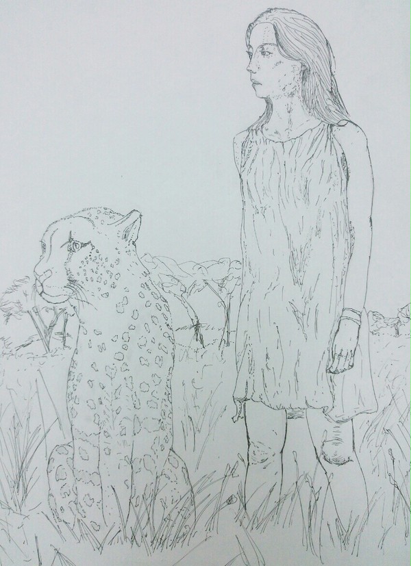 アフリカ　自然と共に生きる（塗り絵）