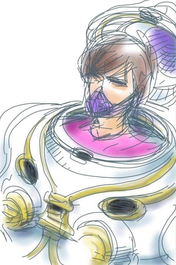 土偶スーツ メットを外す