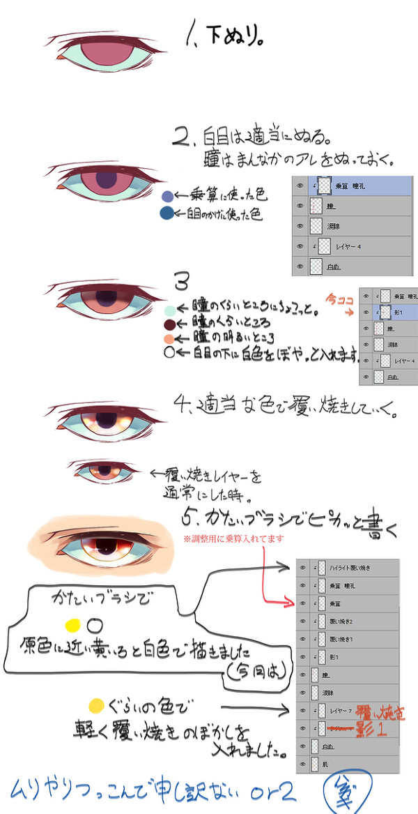 前の目イキングから大分経ったので今の描き方を載せてみた