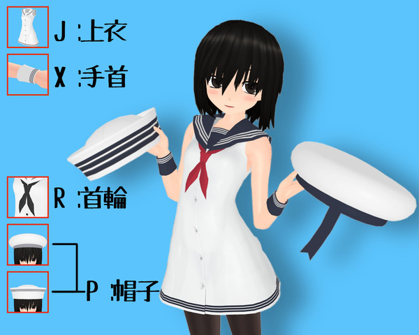 ノースリーブセーラーワンピースセット