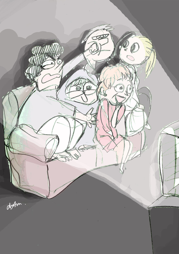 watching tv