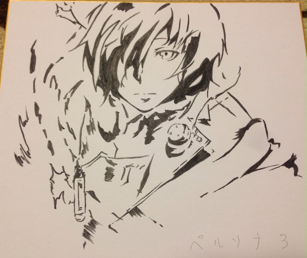 完成！ペルソナ3より主人公描いてみた