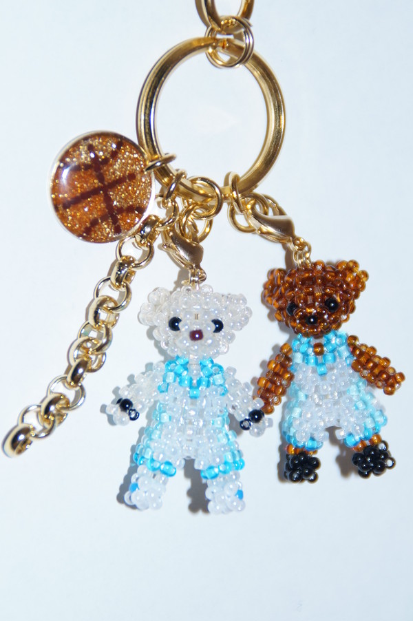 【SCC】青黒＆キセキベア　ビーズキーホルダー＆ストラップ