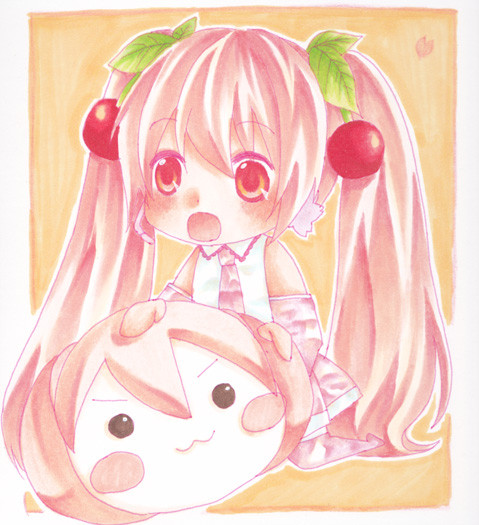 桜みくしゃん桜みくまんをたべる