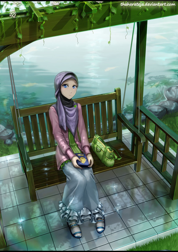 muslima in botanical garden