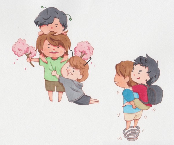 桜の木の下で