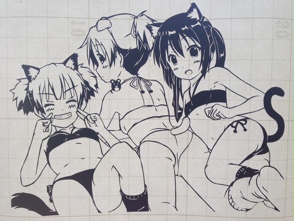 三匹の仲良しバンド猫娘