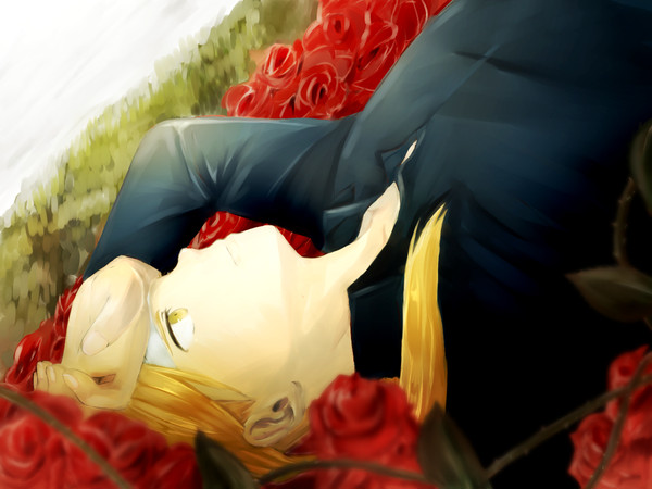 薔薇に埋もれる。