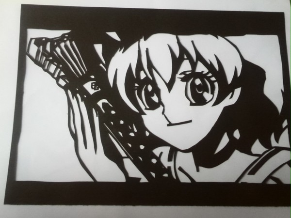 切り絵 キュアパイン