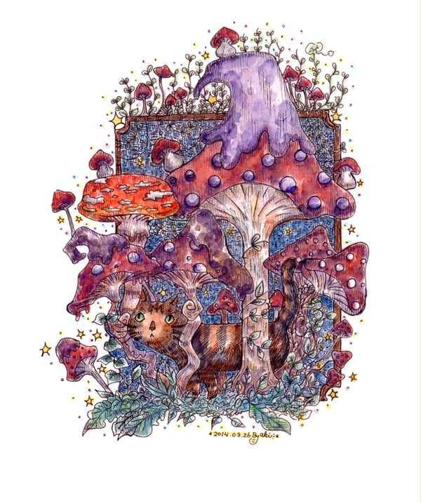 キジネコと赤きのこの森