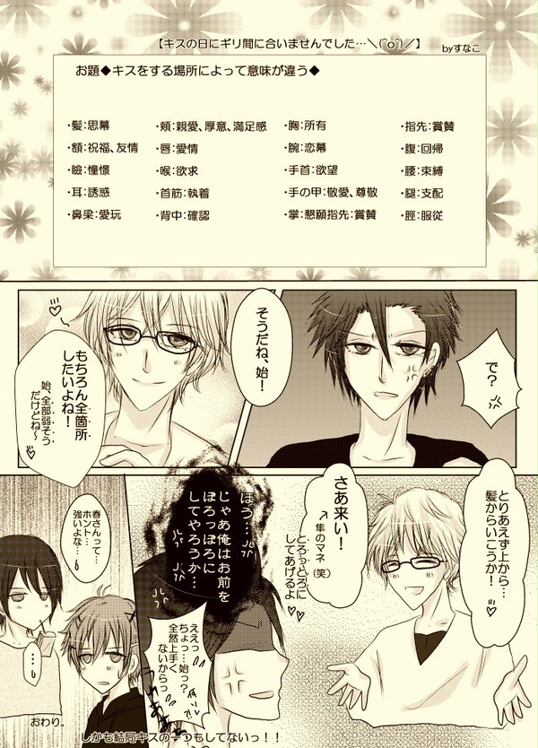 キスの日…に間に合いませんでした；