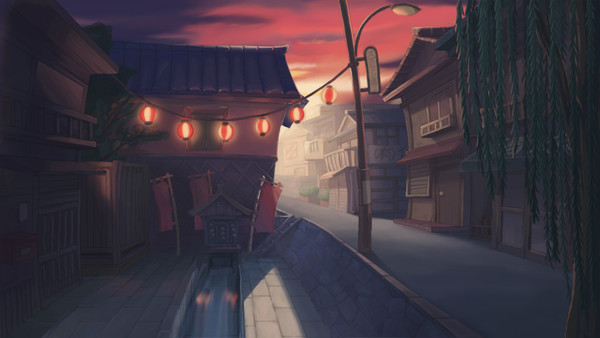 夕方の街並み