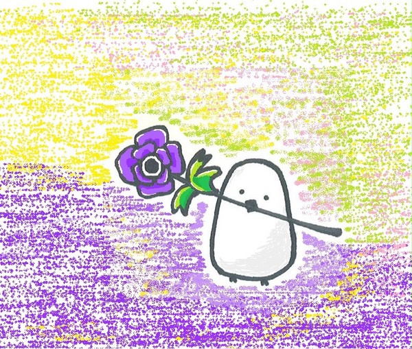 小さな花と、小さな小鳥。【原画】