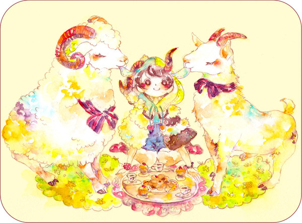 羊と山羊と牧場少女