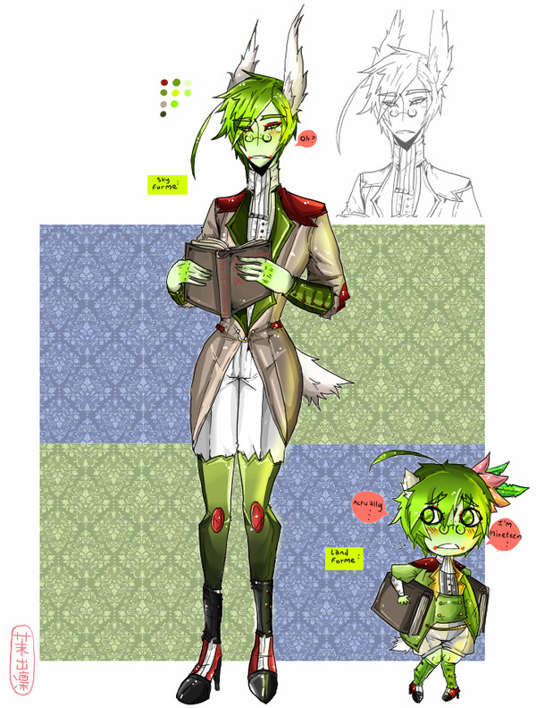 [ シェイミ メガネ ]ポケモン(男) 擬人化