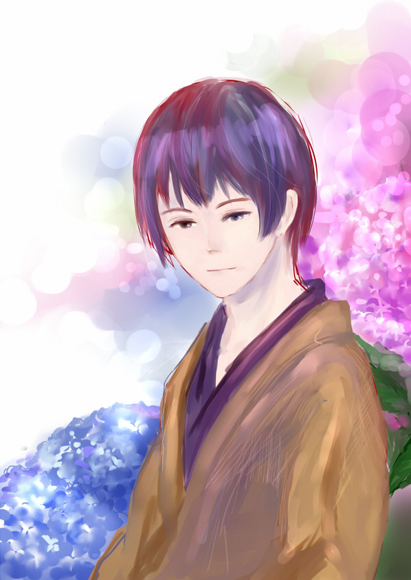 紫陽花と菊
