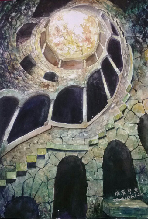 把一张照片画成了水彩