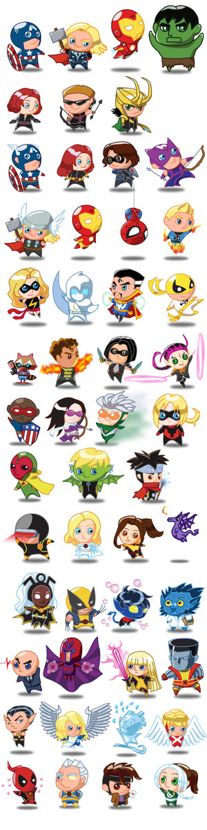 50 characters of Marvel