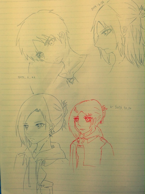 半年後に描いたアニとエレン