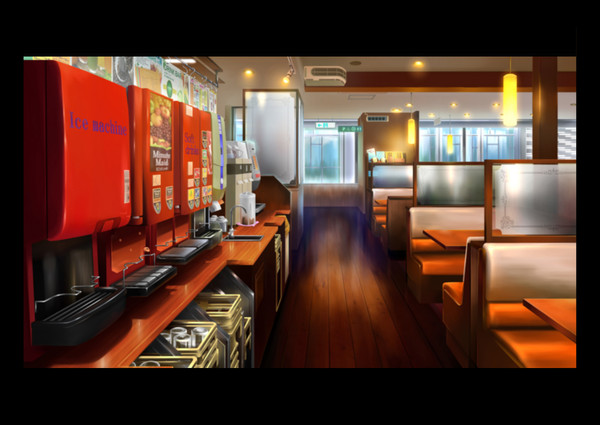 背景習作「例のファミレス」