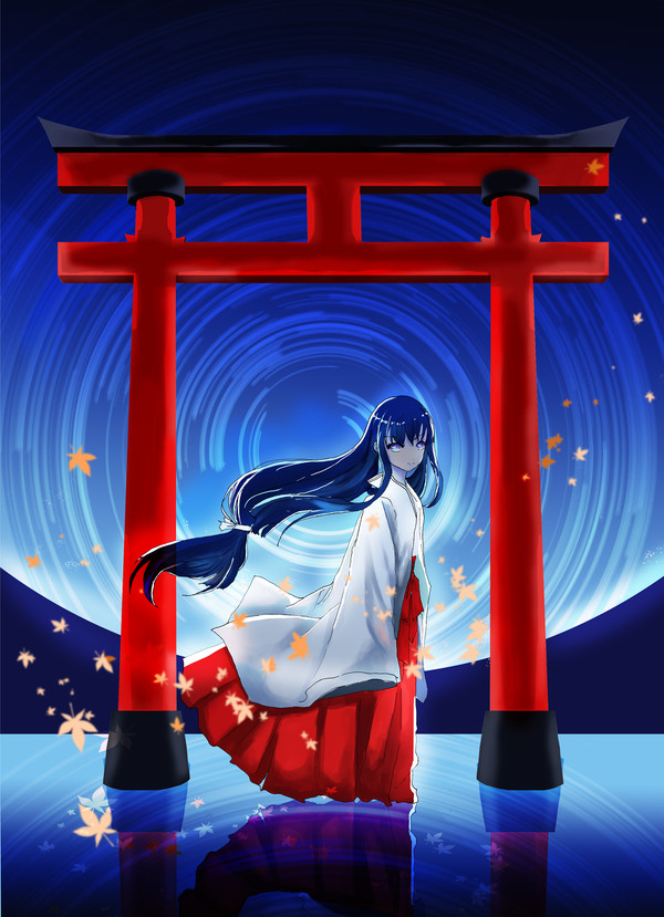 巫女 星空 夜晚