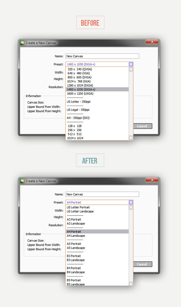 SAI Better Canvas Sizes Template