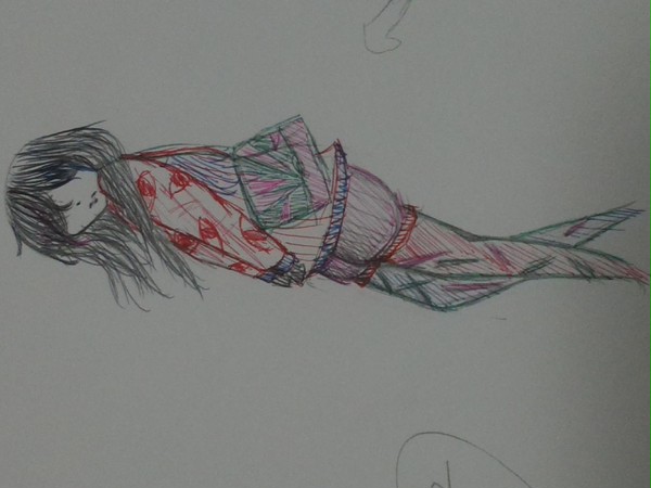 モデルポーズ真似書き