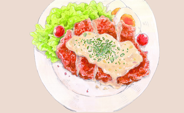 チキン南蛮のタルタルソースがけ