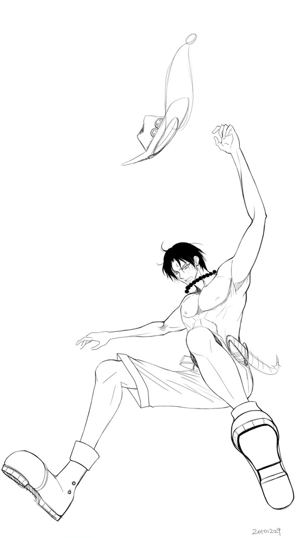 前に描いたエースのイラスト何枚か