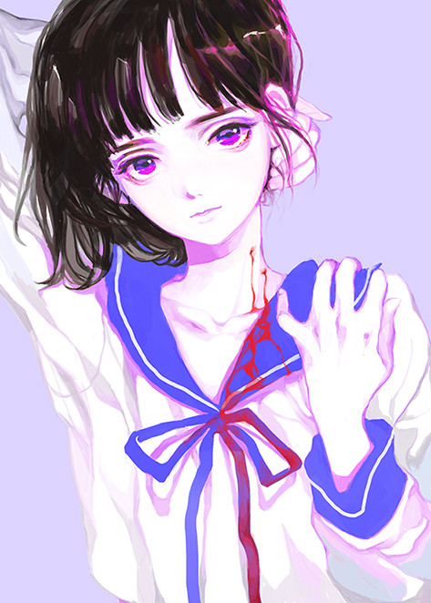 血に染そまる