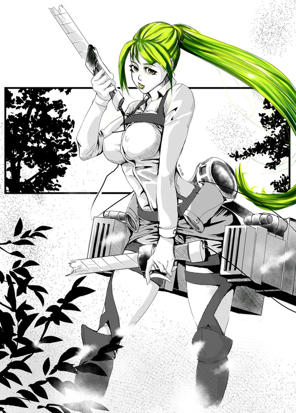 The Girl Fluorescent Hair