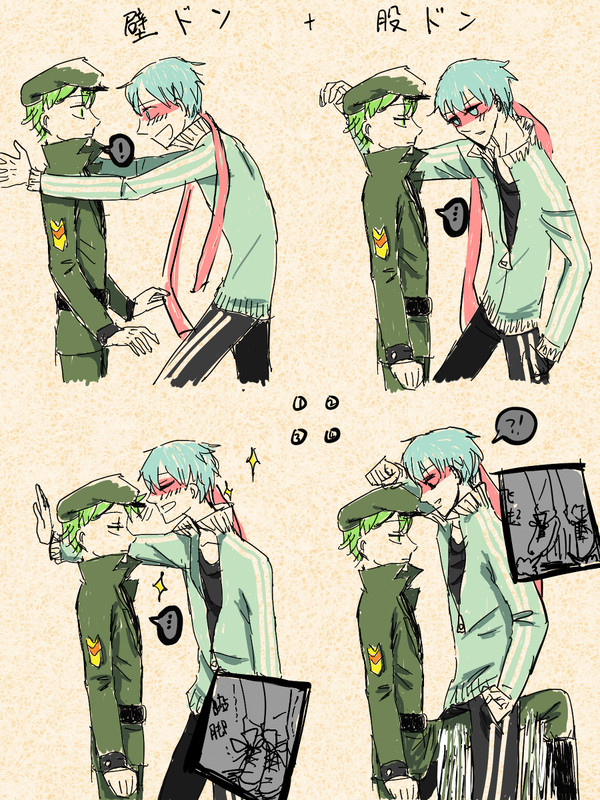 【HTF擬人化】壁ドン+股ドン
