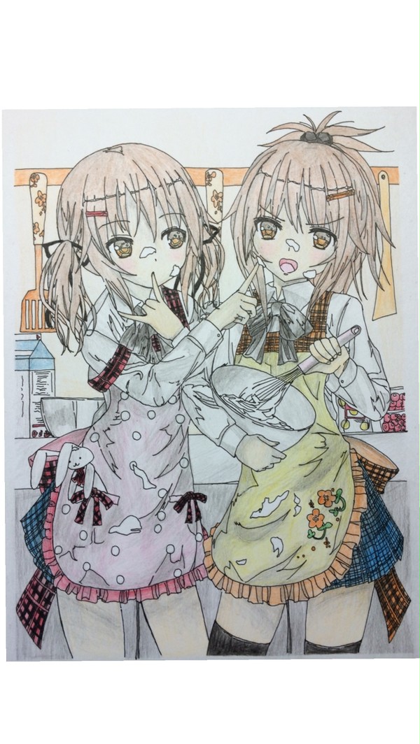 仲良し姉妹(模写)