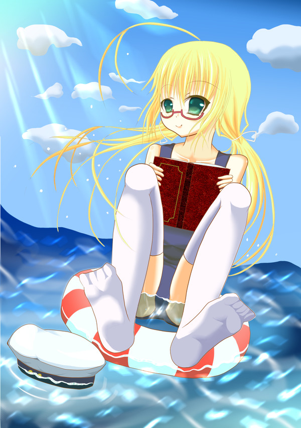 海の上で
