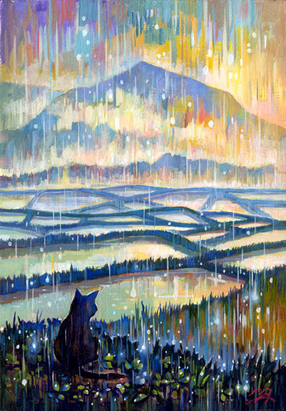 雨の棚田
