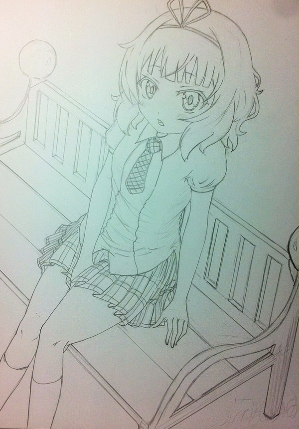 ごちうさ シャロちゃん(下書きアナログ)