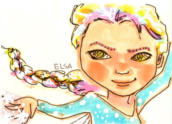アナ雪のエルサ描いてみました