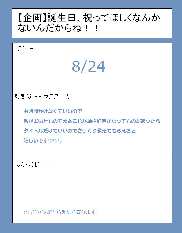 お誕生日様は誘い受けしてもいいって聞いたことがある