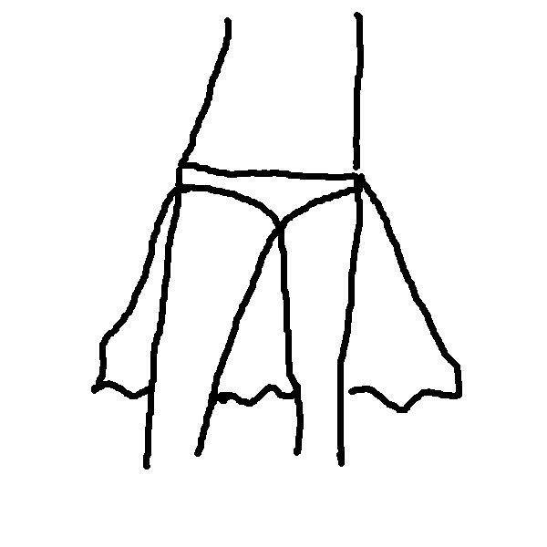 ひらひらが付いたパンツ