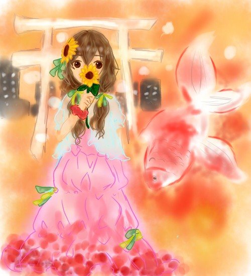 背景、夏に溺れる