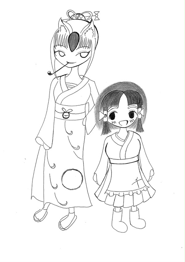 河童と狐