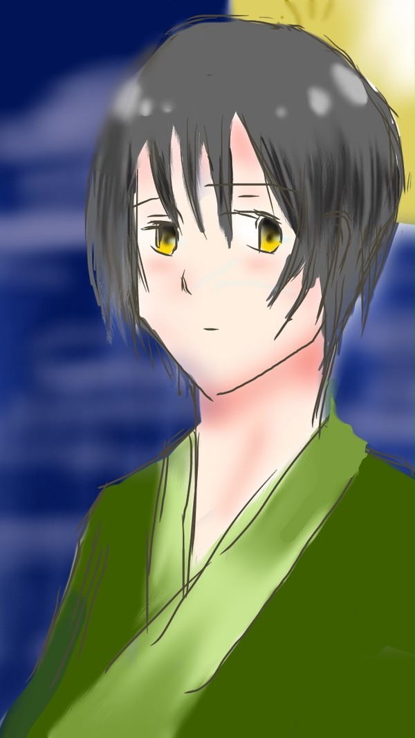 菊さんと月