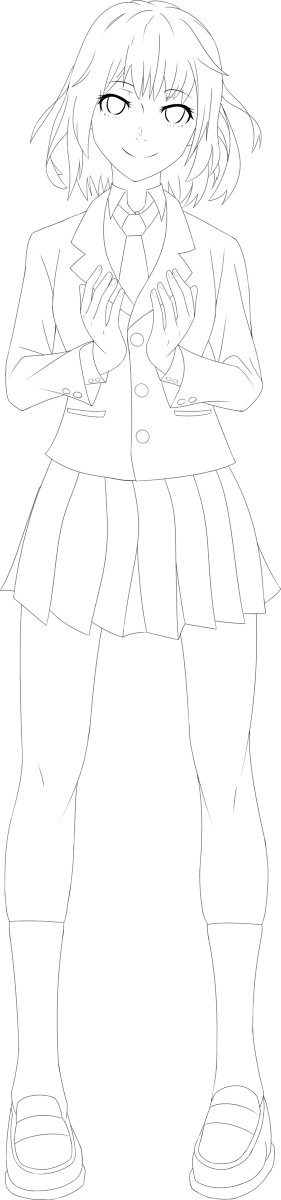 女の子　線画