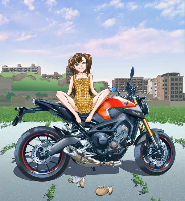 夏の終わりにMT-09。