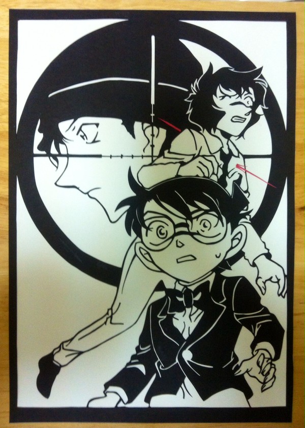 切り絵  名探偵コナン