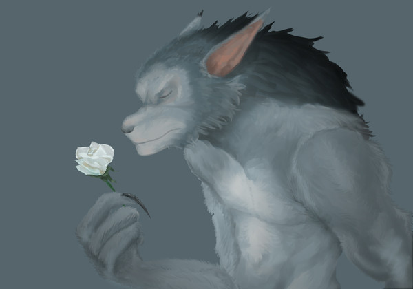 In me the wolf sniffs the rose