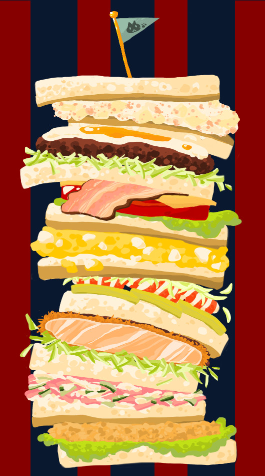 サンドイッチをいっぱい描いてみた。