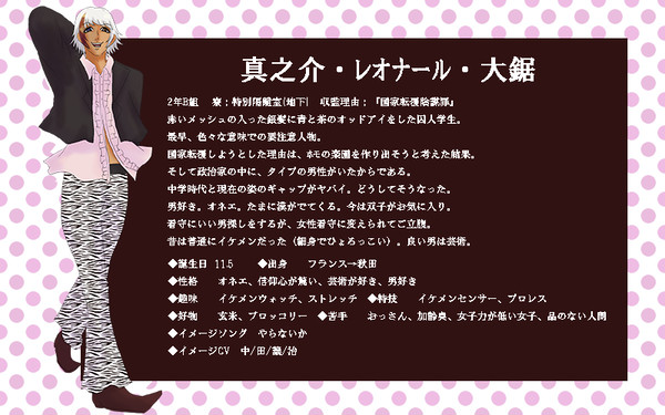 【CaS】真之介・ﾚｵﾅｰﾙ・大鋸 【キャラクターシート】